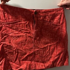 Red Anchor Print Women's Skirt